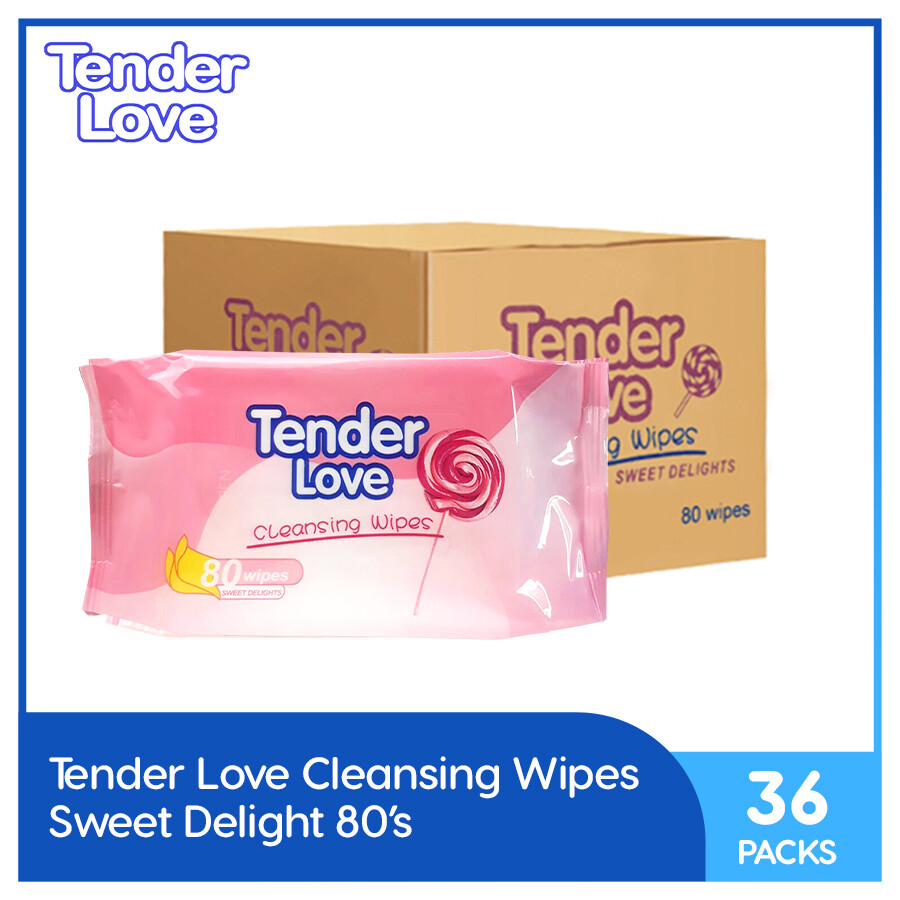 Tender Love Sweet Delights Cleansing Wipes 80's (1 Case)