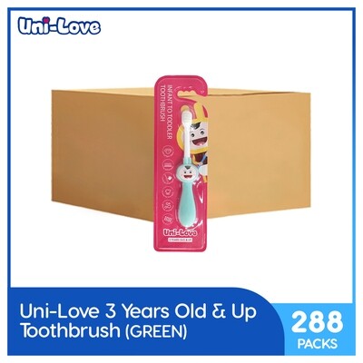 Uni-Love Infant to Toddler Toothbrush (3+ Years Old) GREEN 1 Case