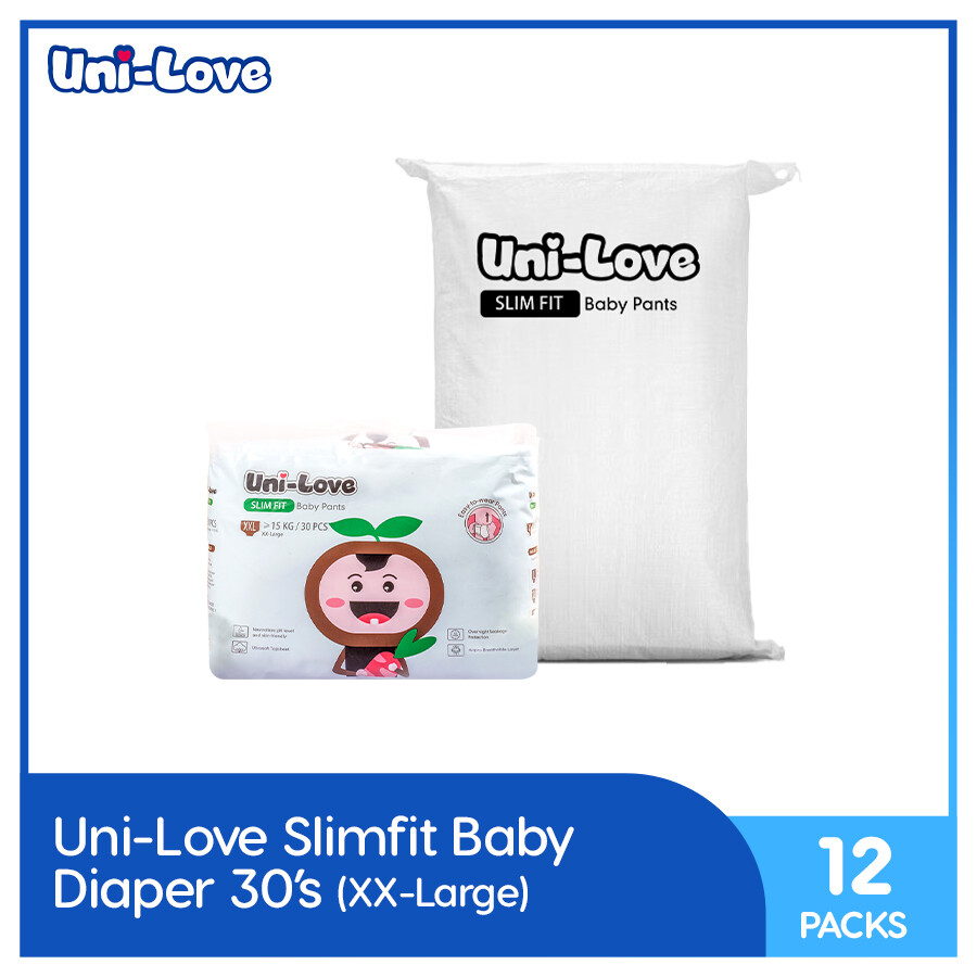 UniLove Slim Fit Baby Pants 30's (XX-Large) (12 PACKS)