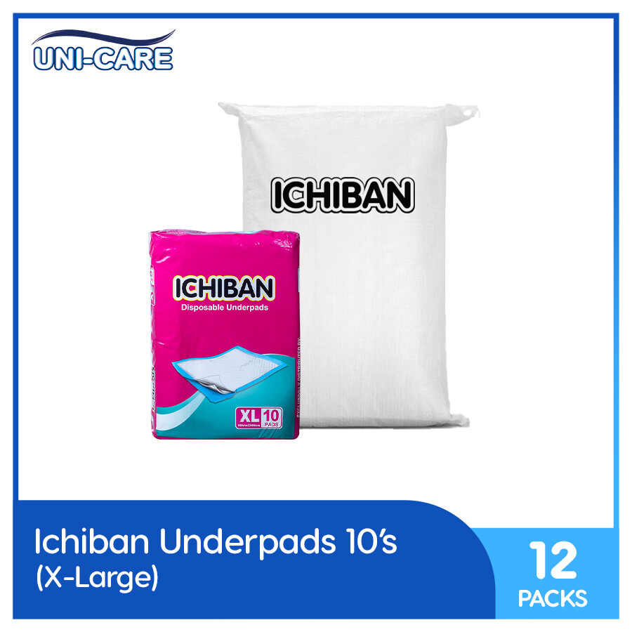 Ichiban Disposable Underpads 10's (XL) Pack of 12