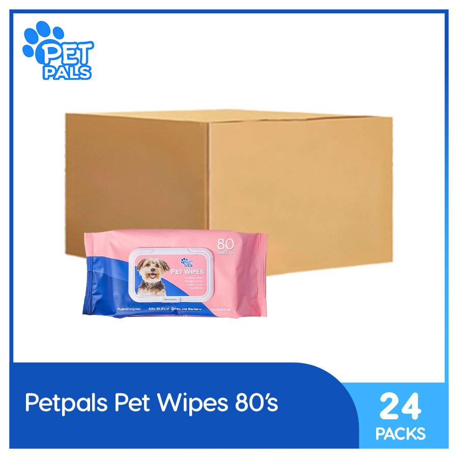 PetPals Pet Wipes 80's Pack of 24 (1 Case)
