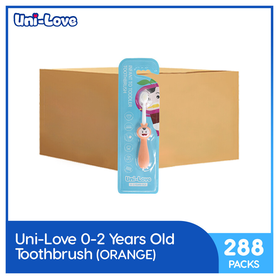 Uni-Love Infant to Toddler Toothbrush (0-2 Years Old) ORANGE Pack of 1 Case