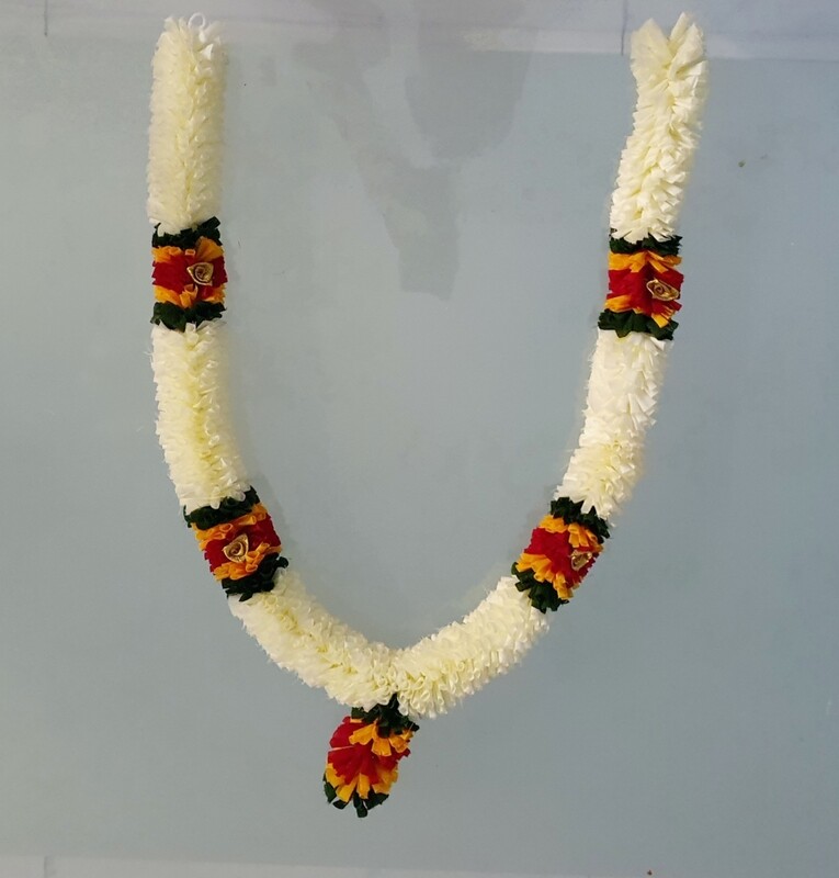White Floral Mala Garland/White flower - M Size (105 cm)