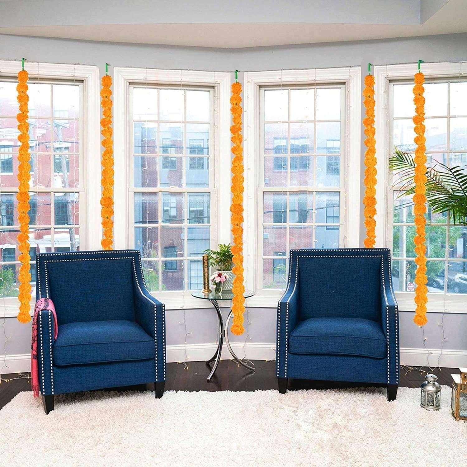 Orange Marigold Flowers Garland for Decoration