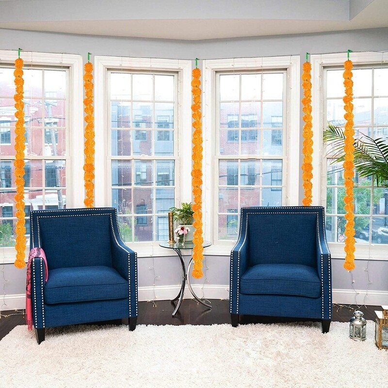 Orange Marigold Flowers Garland for Decoration