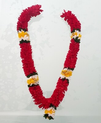 Red Floral Malai /Garland/Red flower M Size (105cm)