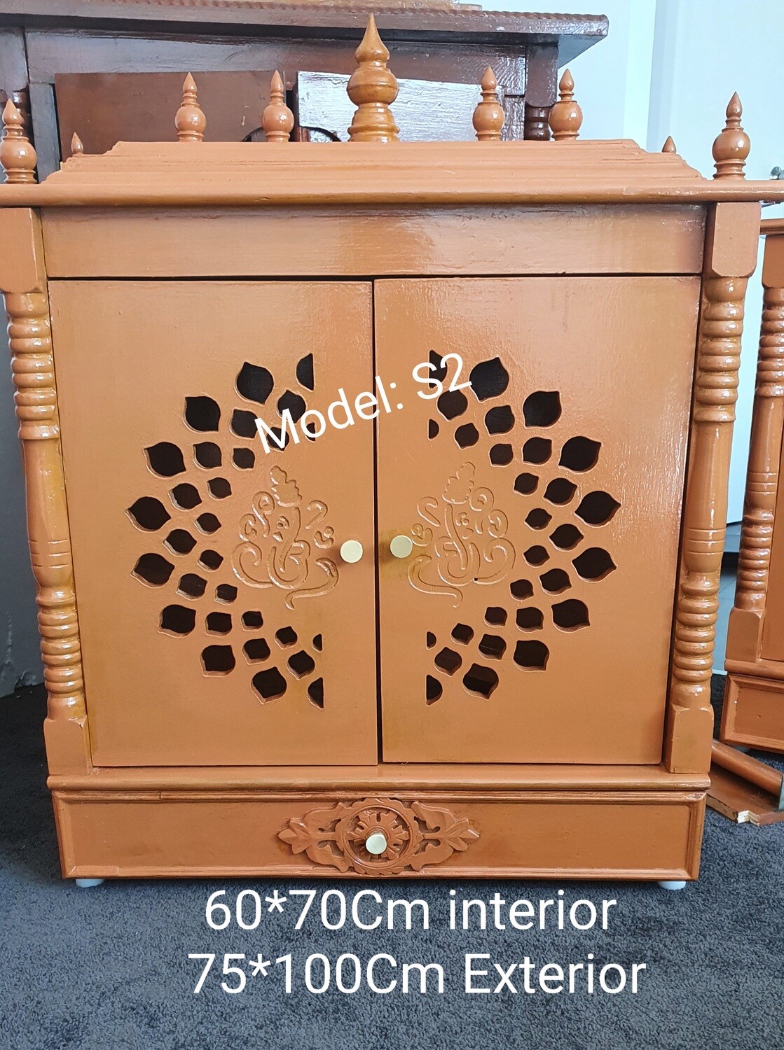 Golden Brown Cupboard/Almirah /Pooja Mandir