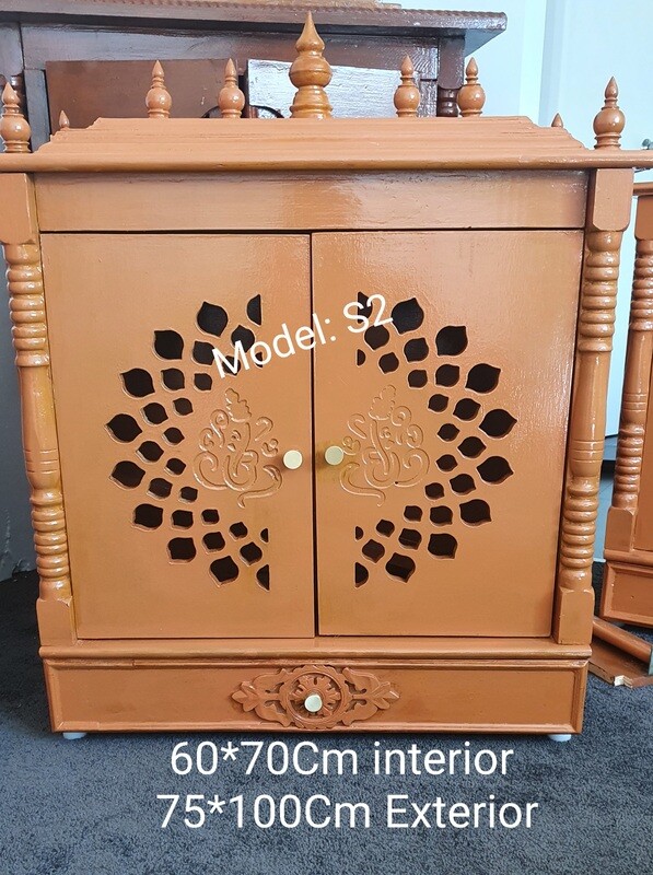 Golden Brown Cupboard/Almirah /Pooja Mandir