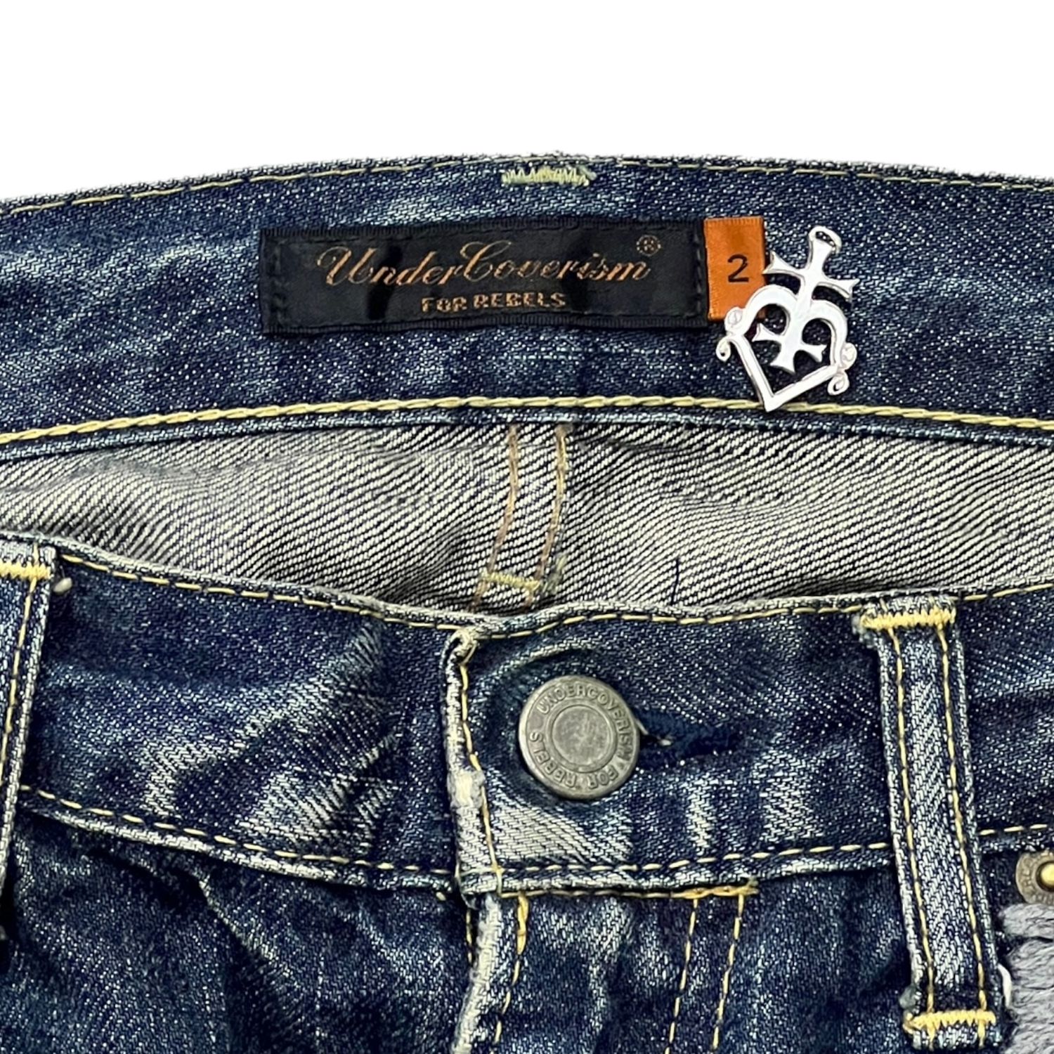 【DISCERNMENT】Embo coating boots cut denim BC Damaged Denim Pants - Slim Ankle Cut Off (BC-DDPSLAC-05