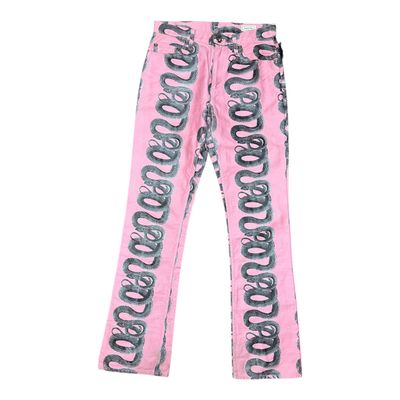 HYS-28-PINK SNAKE DENIM