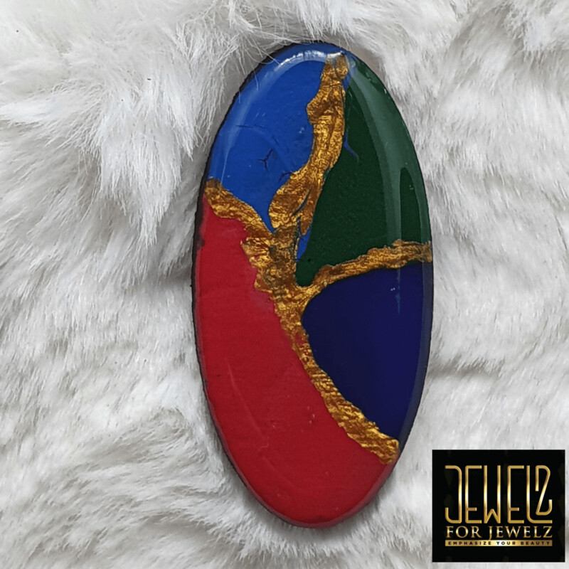 Ovale ring mixed colors facet