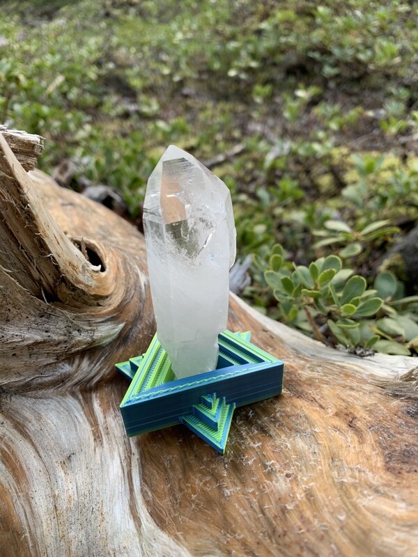 Lemurian Quartz - Solo Crystal w/ 3D Printed Stand