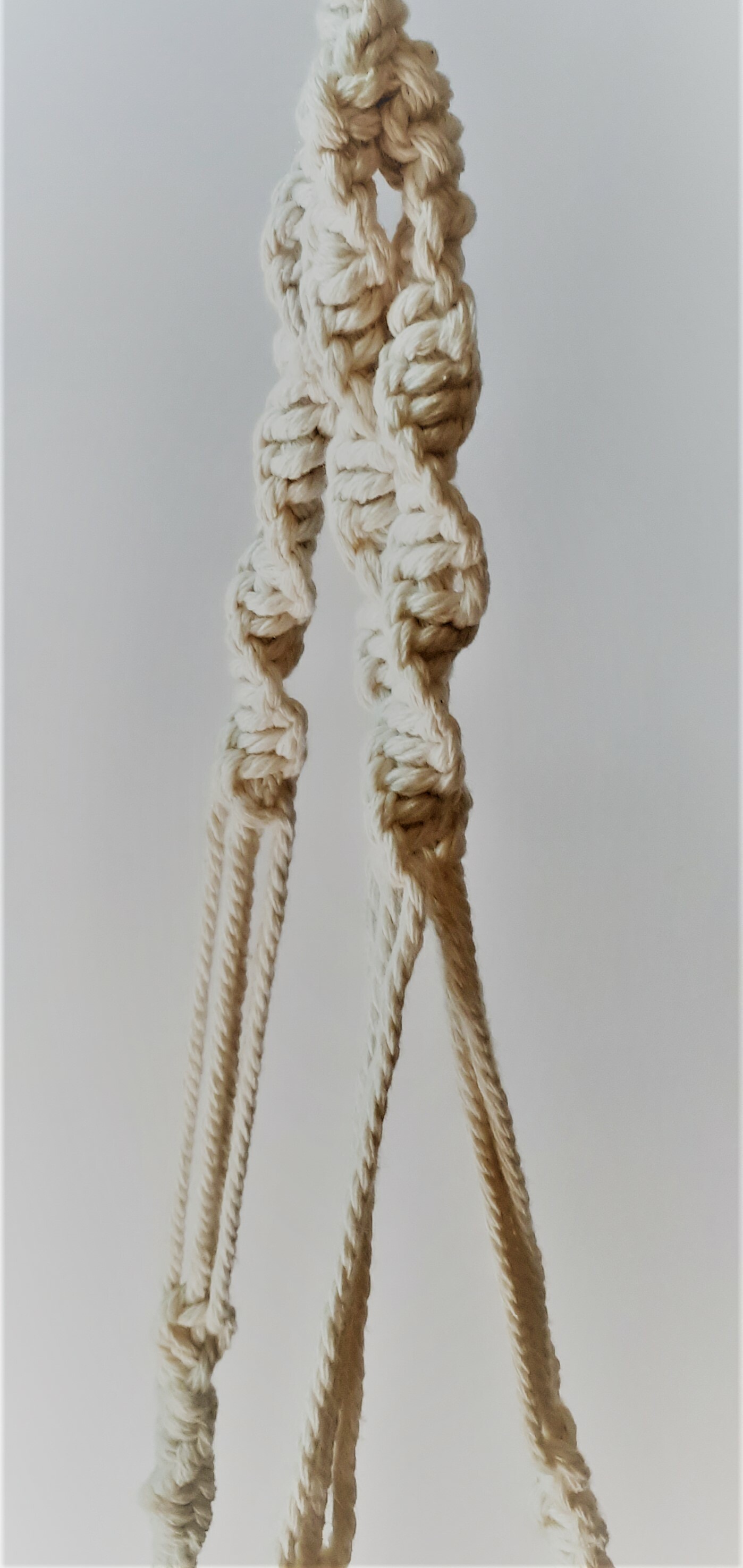 White Macrame Plant Holder