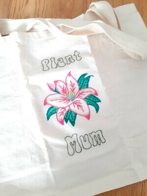 Plant Mum Embroidered Eco Bag