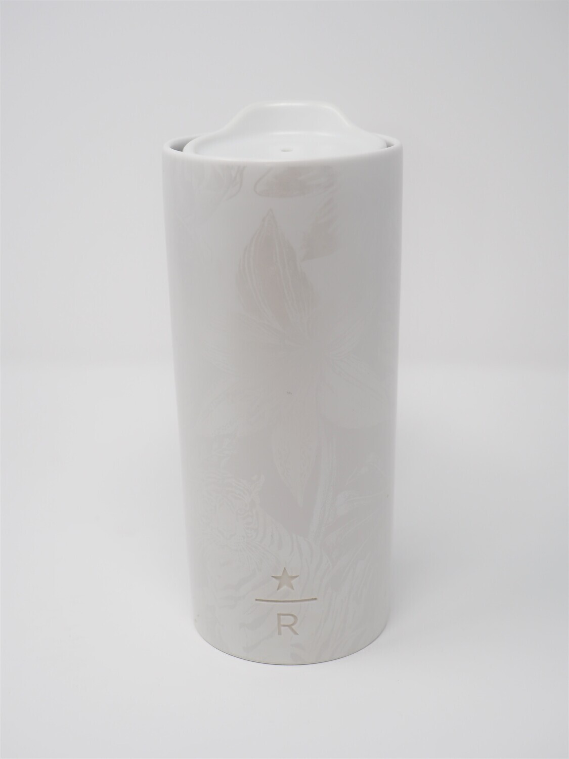 STARBUCKS Tropic Palms Satin Print Ceramic Tumbler