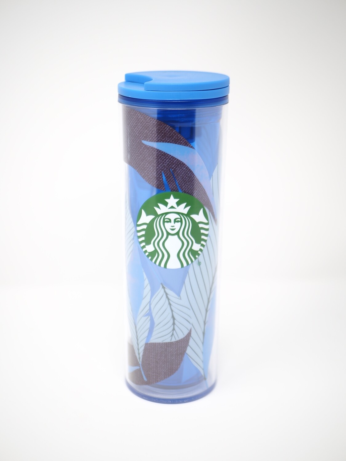 STARBUCKS Blue Leaves Tumbler