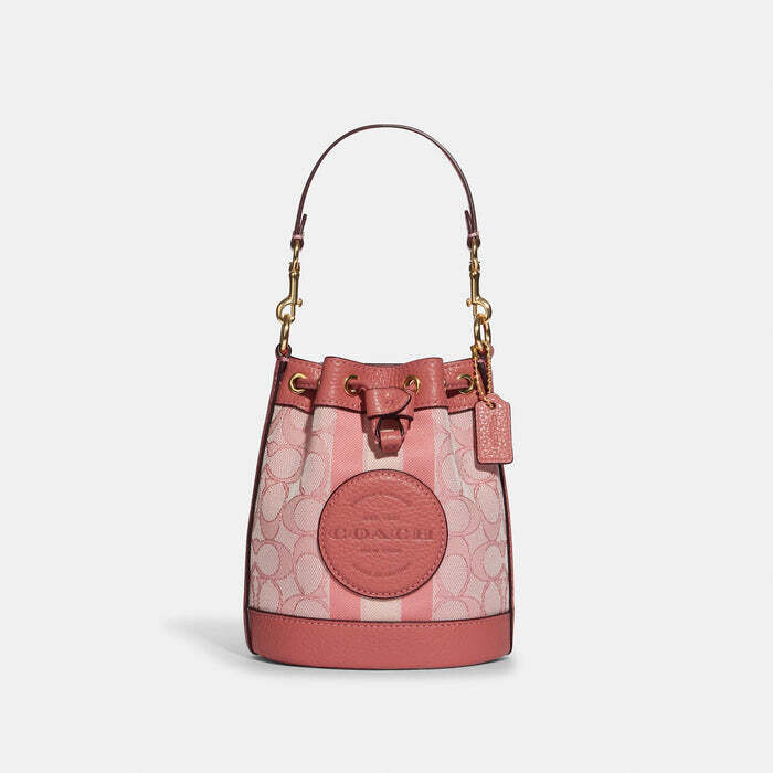 COACH Mini Bucket Dempsey in Signature Jacquard with Coach Patch