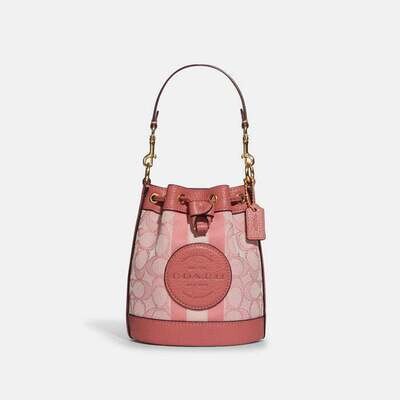 COACH Mini Bucket Dempsey in Signature Jacquard with Coach Patch