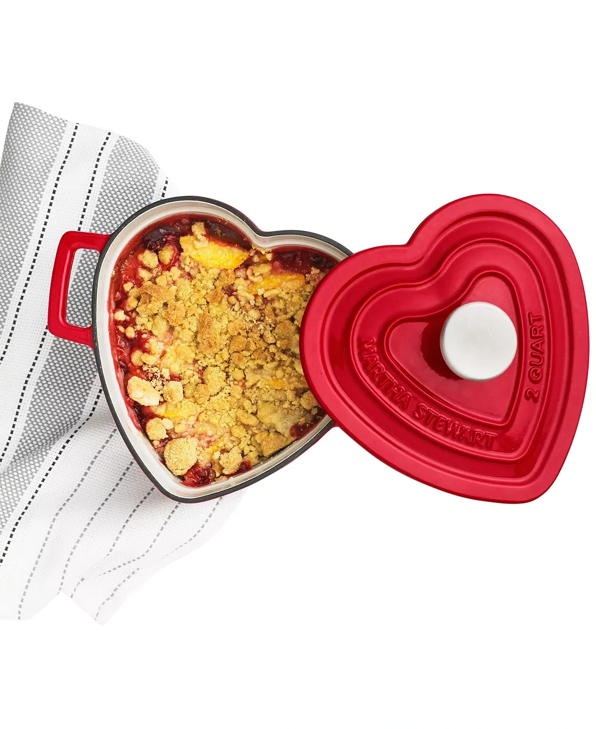 MARTHA STEWART Enameled Cast Iron 2-Qt. Heart-Shaped Casserole