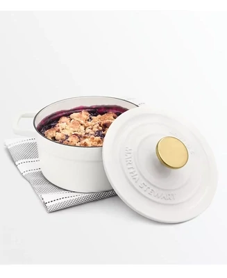 MARTHA STEWART Enameled Cast Iron 6-Qt. Round Dutch Oven