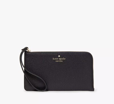 KATE SPADE Lucy Colorblock Pebbled Leather Medium L-zip Wristlet
