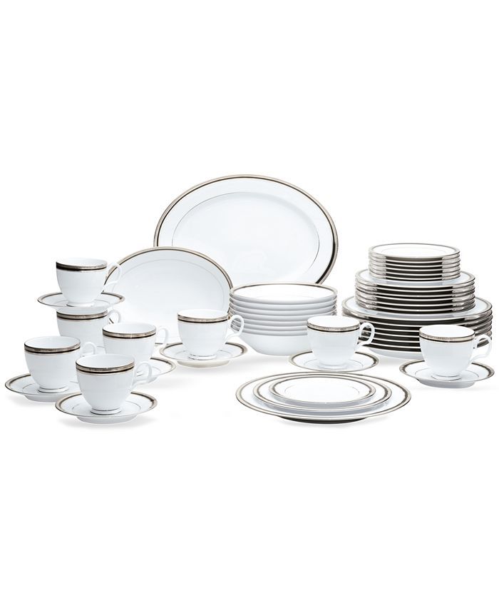NORITAKE Austin Platinum 50 Pc. Dinnerware Set, Service for 8