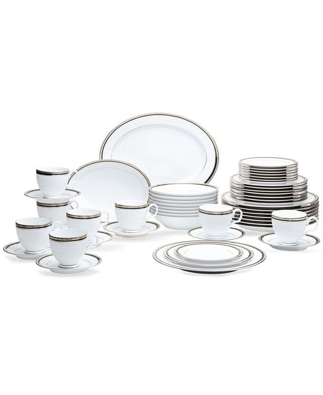 NORITAKE Austin Platinum 50 Pc. Dinnerware Set, Service for 8