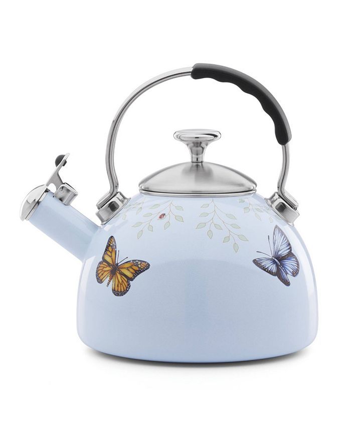 LENOX Butterfly Meadow Kitchen Blue Tea Kettle, 2.4 L