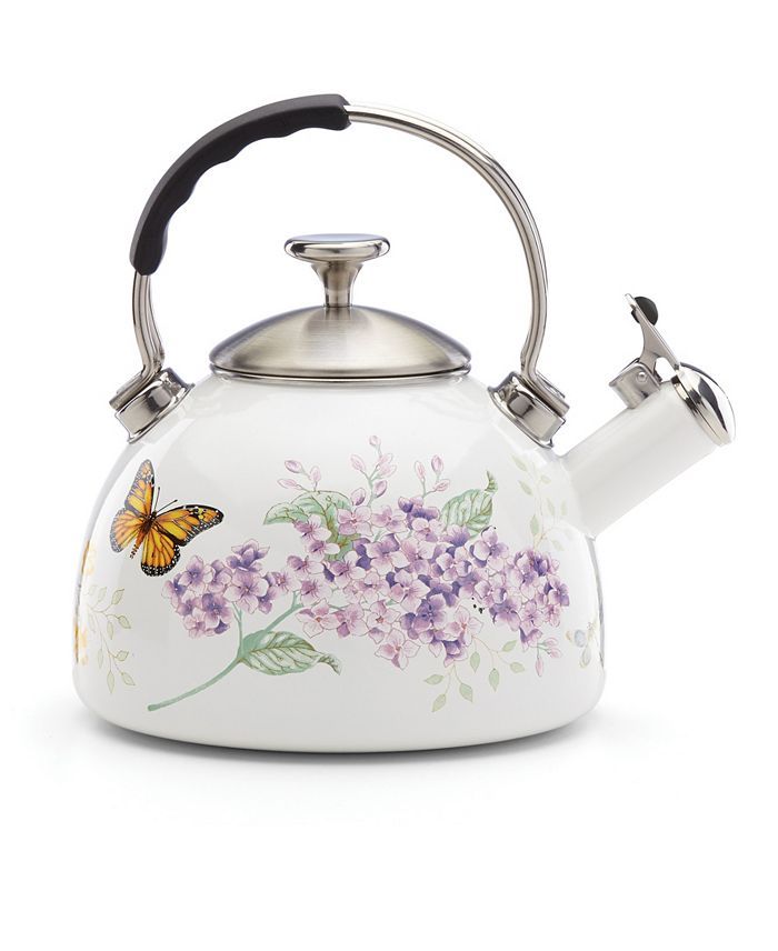 LENOX Butterfly Meadow Enameled Kitchen Tea Kettle