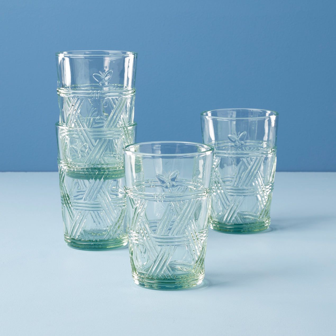 LENOX Butterfly Meadow Green Tall Glasses, Set of 4