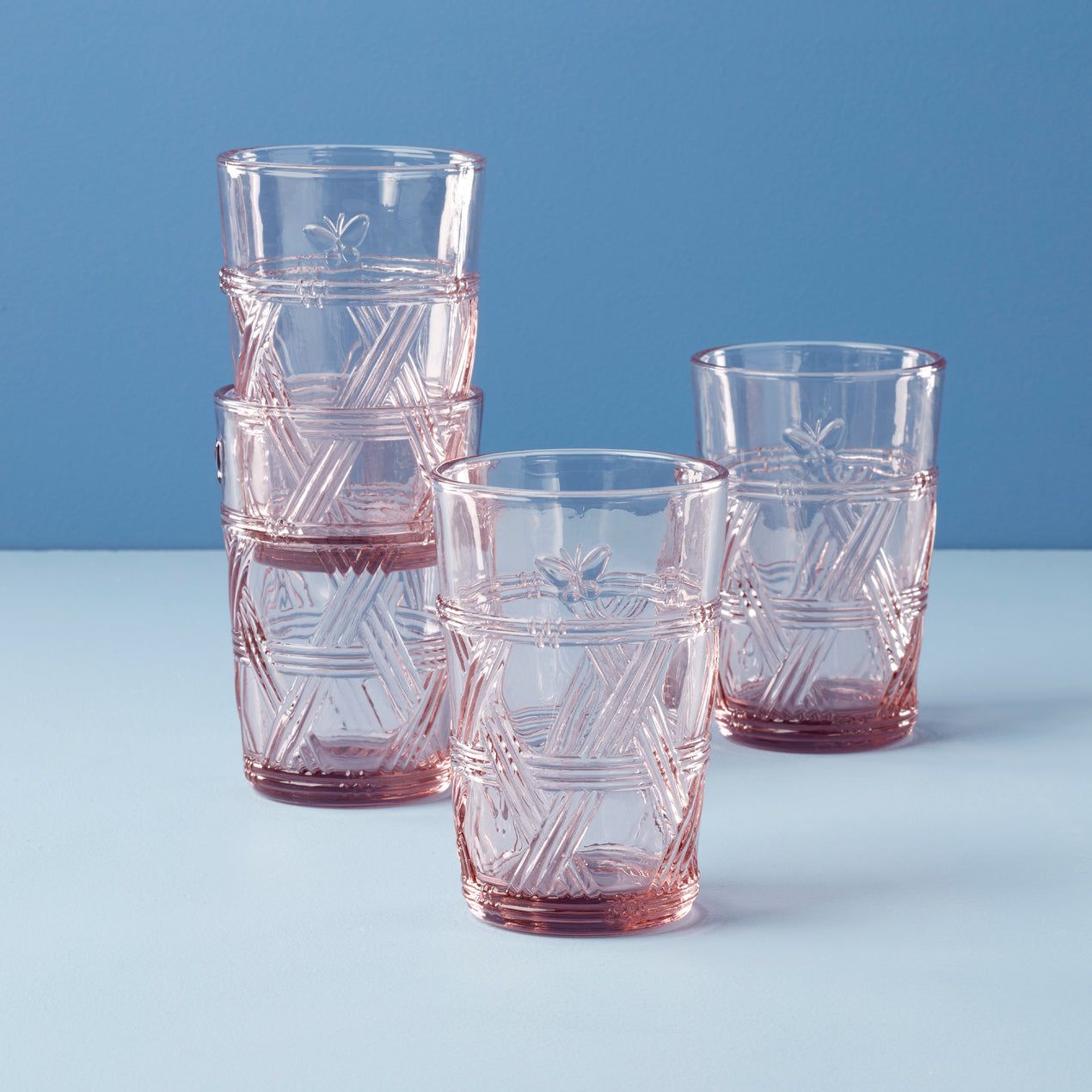 LENOX Butterfly Meadow Pink Tall Glasses, Set of 4