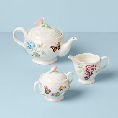 LENOX Butterfly Meadow Pink Ombre 5-Piece Tea Set