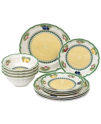 VILLEROY &amp; BOCH French Garden 12-Pc. Set Service for 4 (Fluted Bowl)