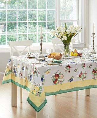 VILLEROY &amp; BOCH Elrene French Garden Fleurence Stain and Water Resistant 60&quot;x102&quot; Rectangle Tablecloth