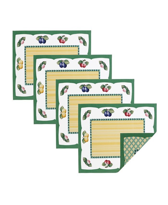 VILLEROY &amp; BOCH Elrene French Garden Stain and Water Resistant 14&quot;x20&quot; Placemats, Set of 4