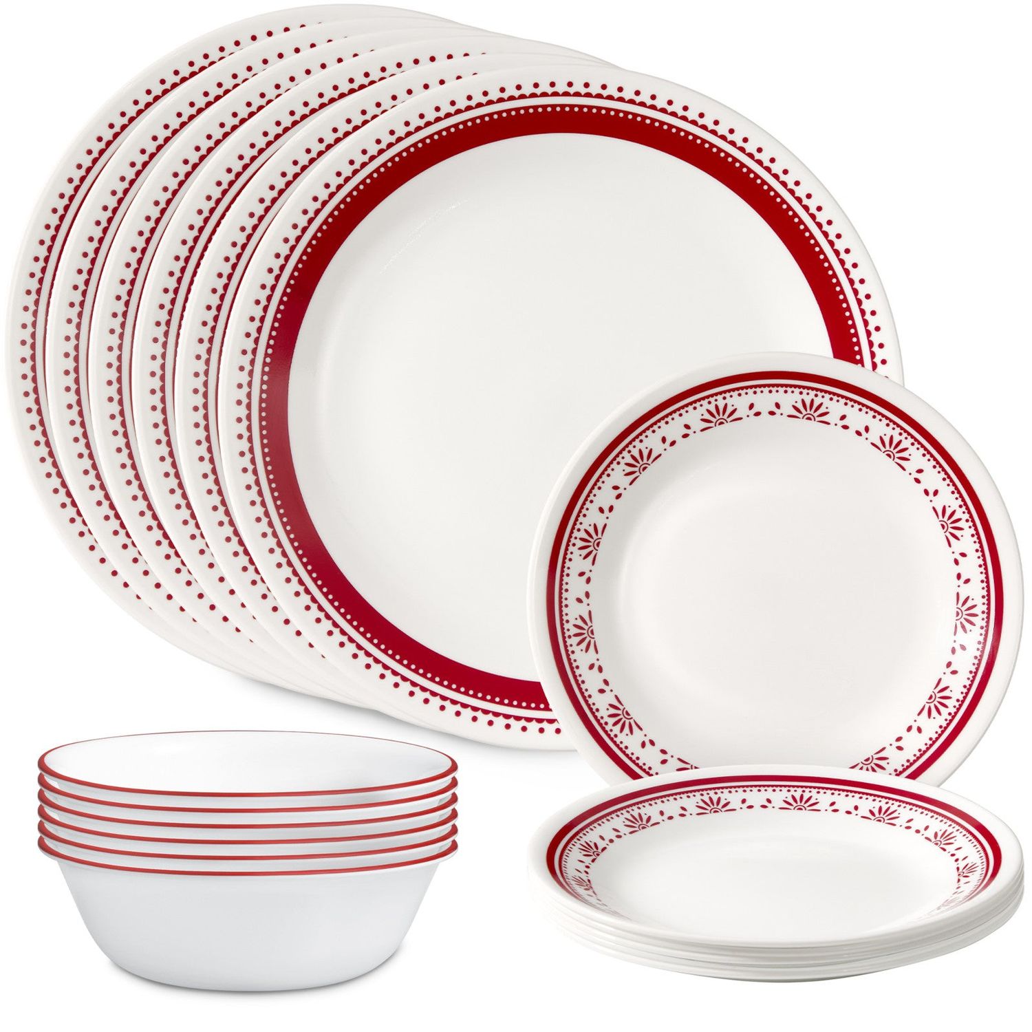 CORELLE Sadie 18-piece Dinnerware Set, Service for 6
