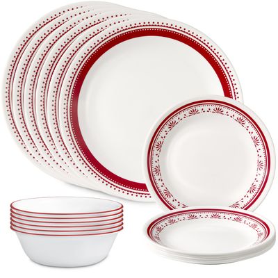 CORELLE Sadie 18-piece Dinnerware Set, Service for 6