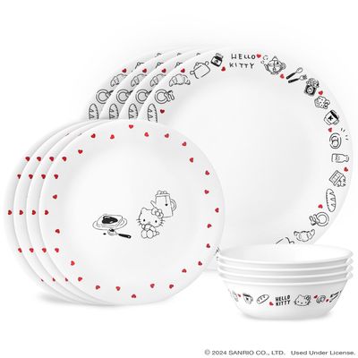 CORELLE Hello Kitty®, Very Delicious 12-piece Dinnerware Set, Service for 4