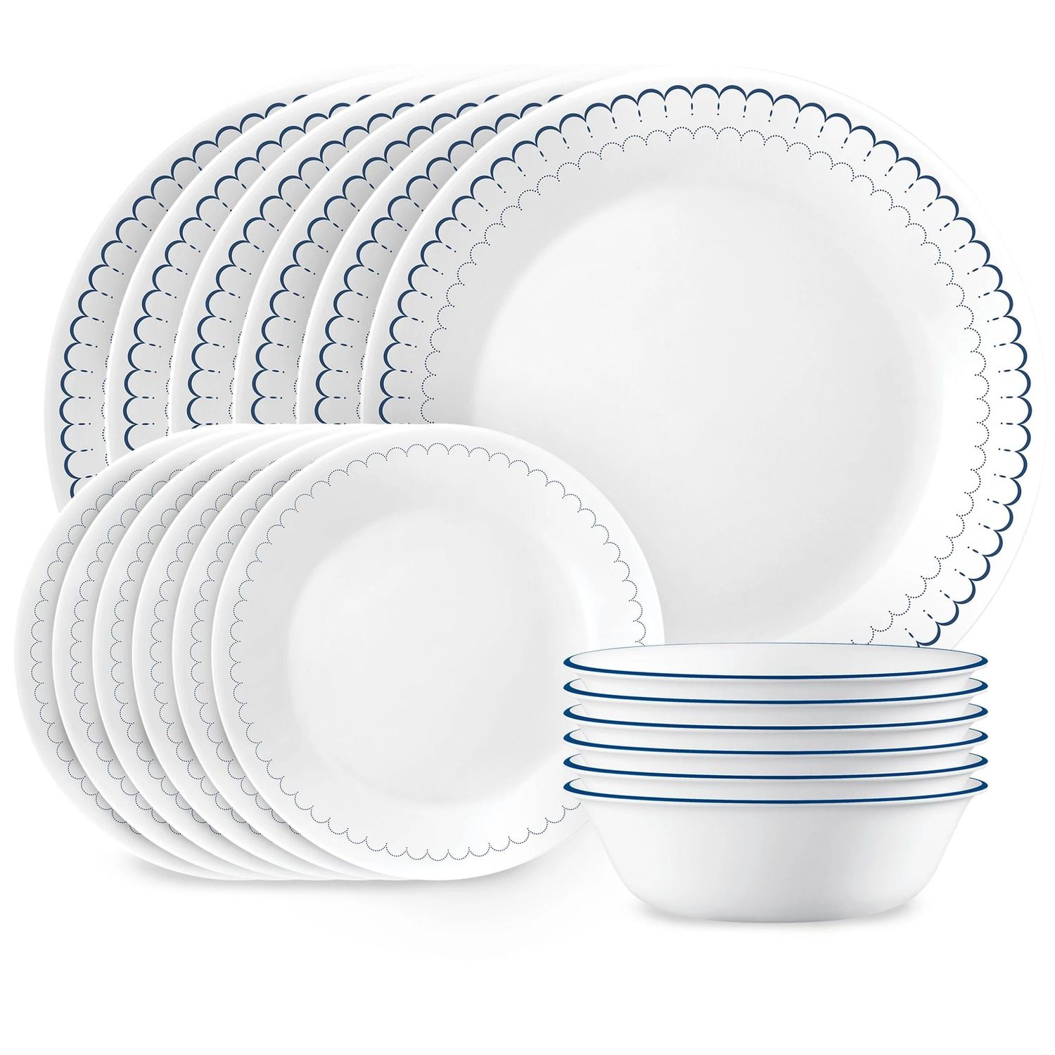 CORELLE Caspian Lace 18-piece Dinnerware Set, Service for 6
