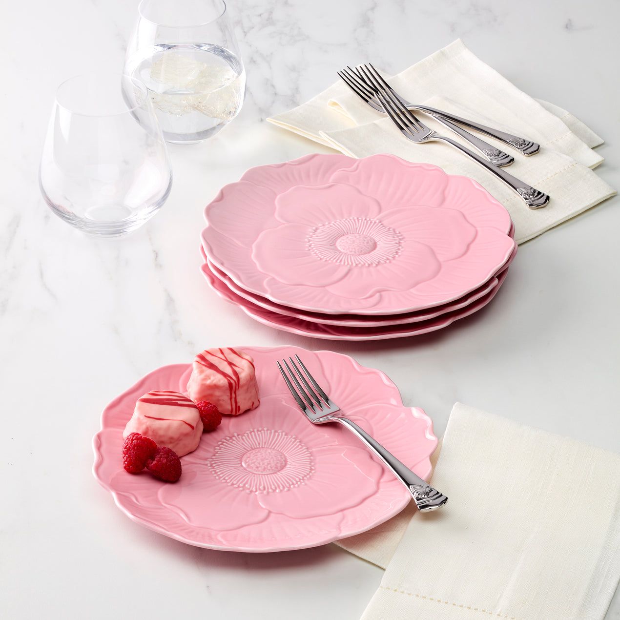 LENOX Butterfly Meadow Floral Accent Plates (Pink)