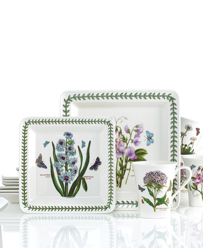 PORTMEIRION Botanic Garden Square 12 Piece Set, Service for 4