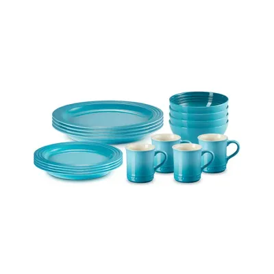 LE CREUSET Vancouver 16-Piece Dinnerware Set (Caribbean)