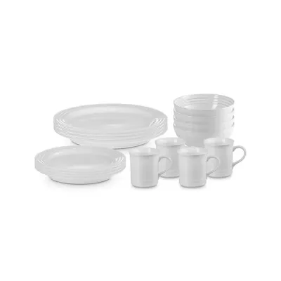 LE CREUSET Vancouver 16-Piece Dinnerware Set (White)