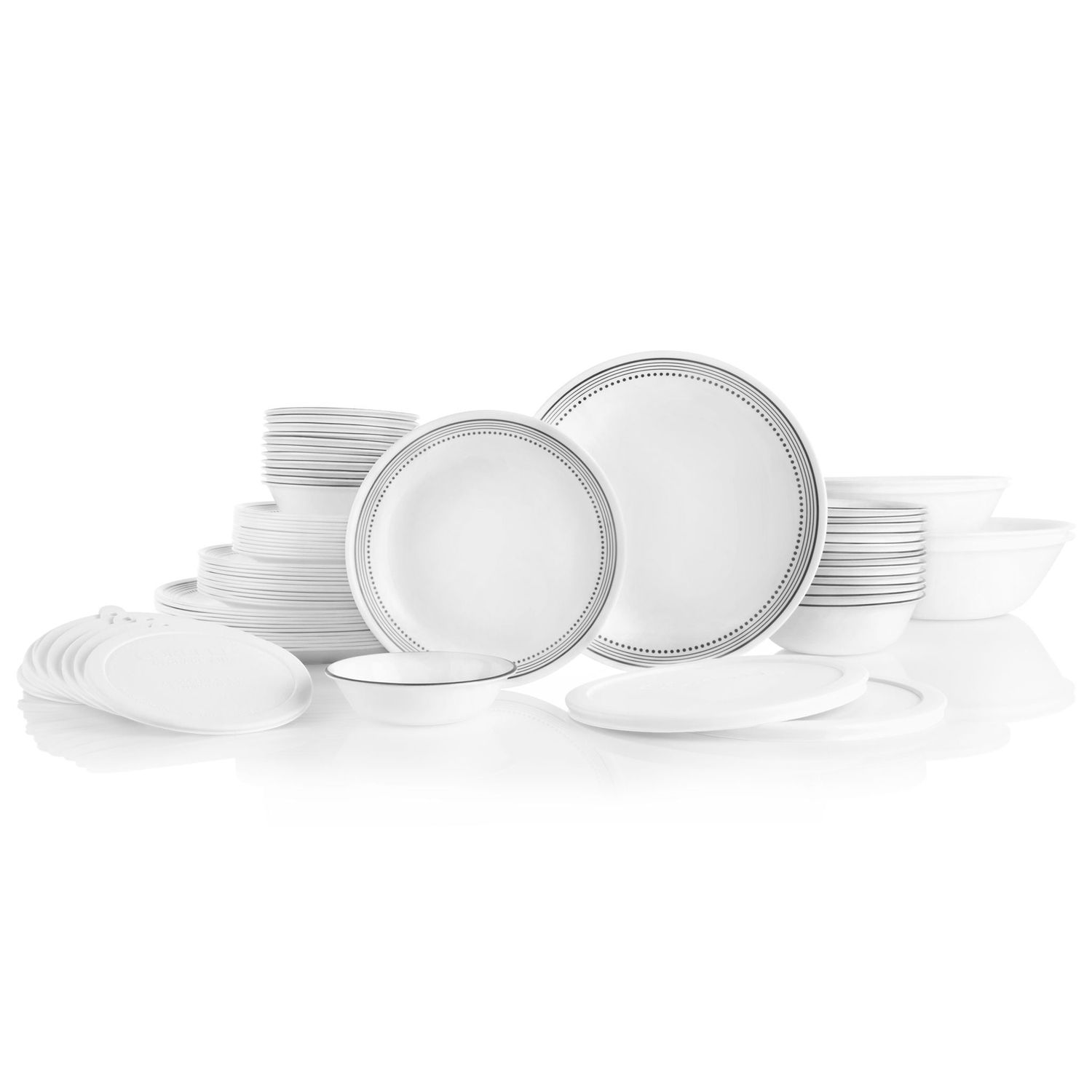 CORELLE Mystic Gray 78-piece Dinnerware Set, Service for 12