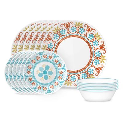 CORELLE Global Collection Terracotta Dreams 18-piece Dinnerware Set, Service for 6