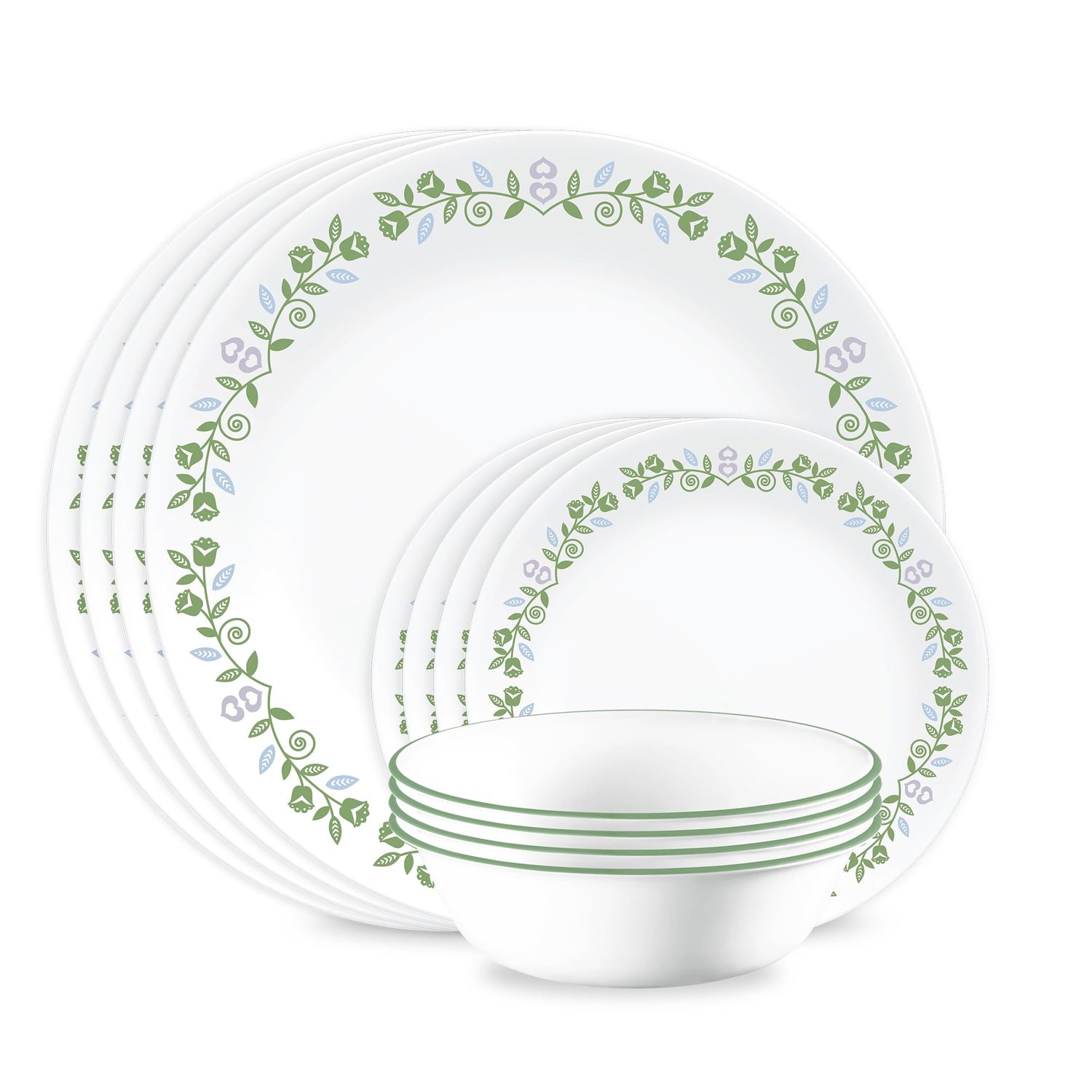 CORELLE Bryndle 12-Piece Glass Dinnerware Set, Service for 4
