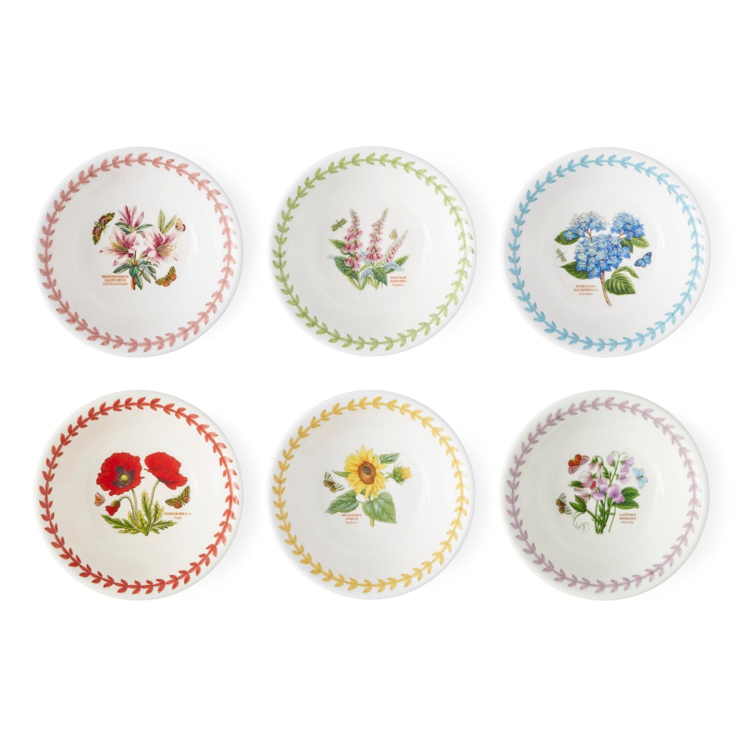 PORTMEIRION Botanic Garden Set of 6 Meadow Mini Bowls (5 in)