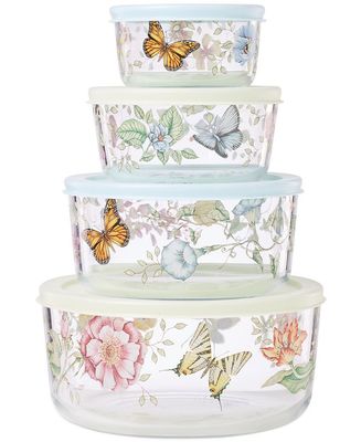 LENOX Butterfly Meadow Glass Food Storage Container with Lid (Set of 4)