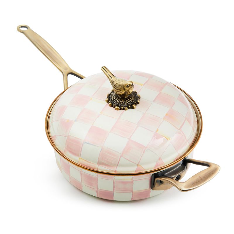 MACKENZIE-CHILDS Rosy Check Cookware Saucepan (3 qt)