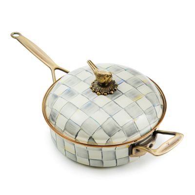 MACKENZIE-CHILDS Sterling Check Cookware Saucepan (3 qt)